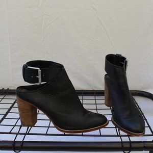 Dolce Vita Black Buckle wooden heeled boot